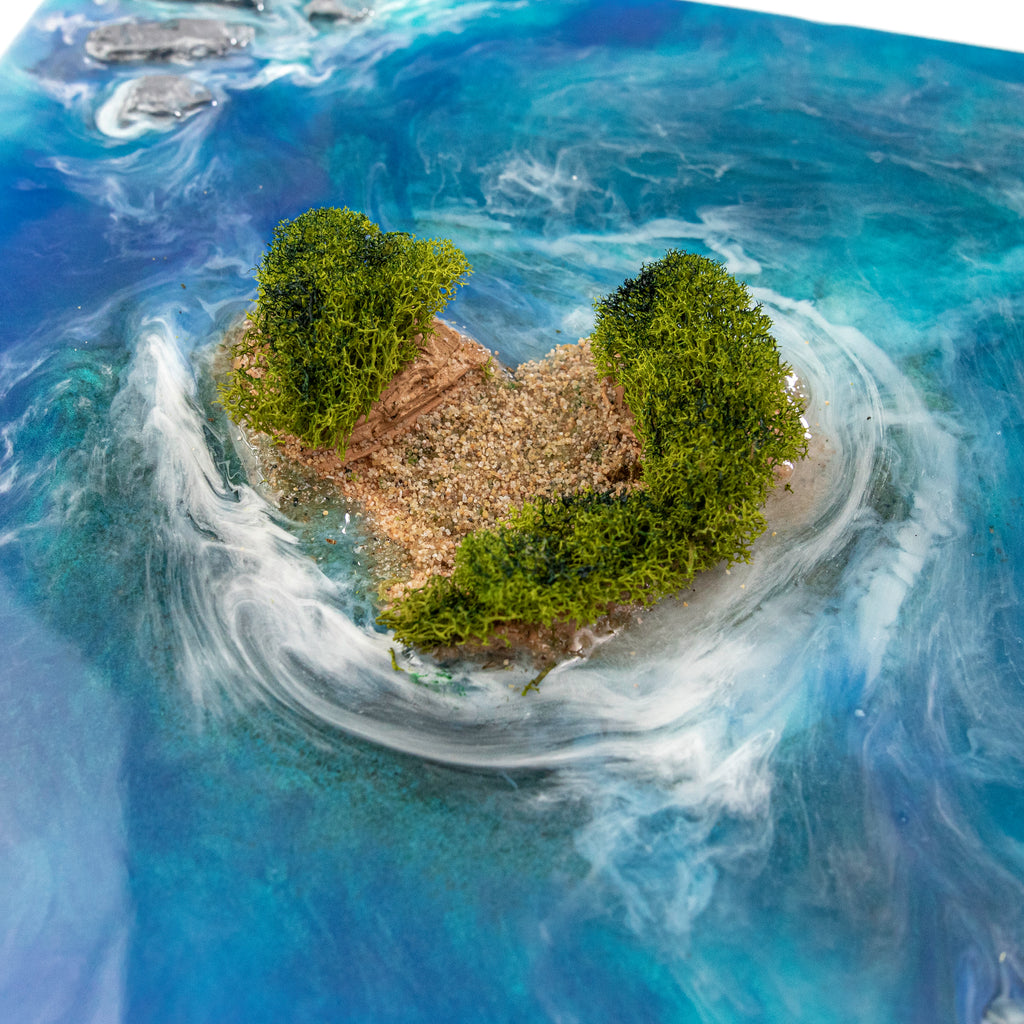 Heart Island Aerial View 3D Canvas